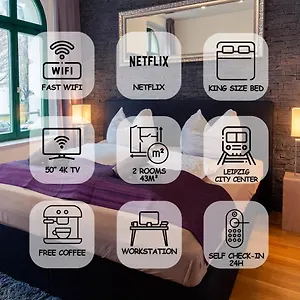 Feelgoodflats Design In Center, Station Close With Netflix Und Workplace Apartment